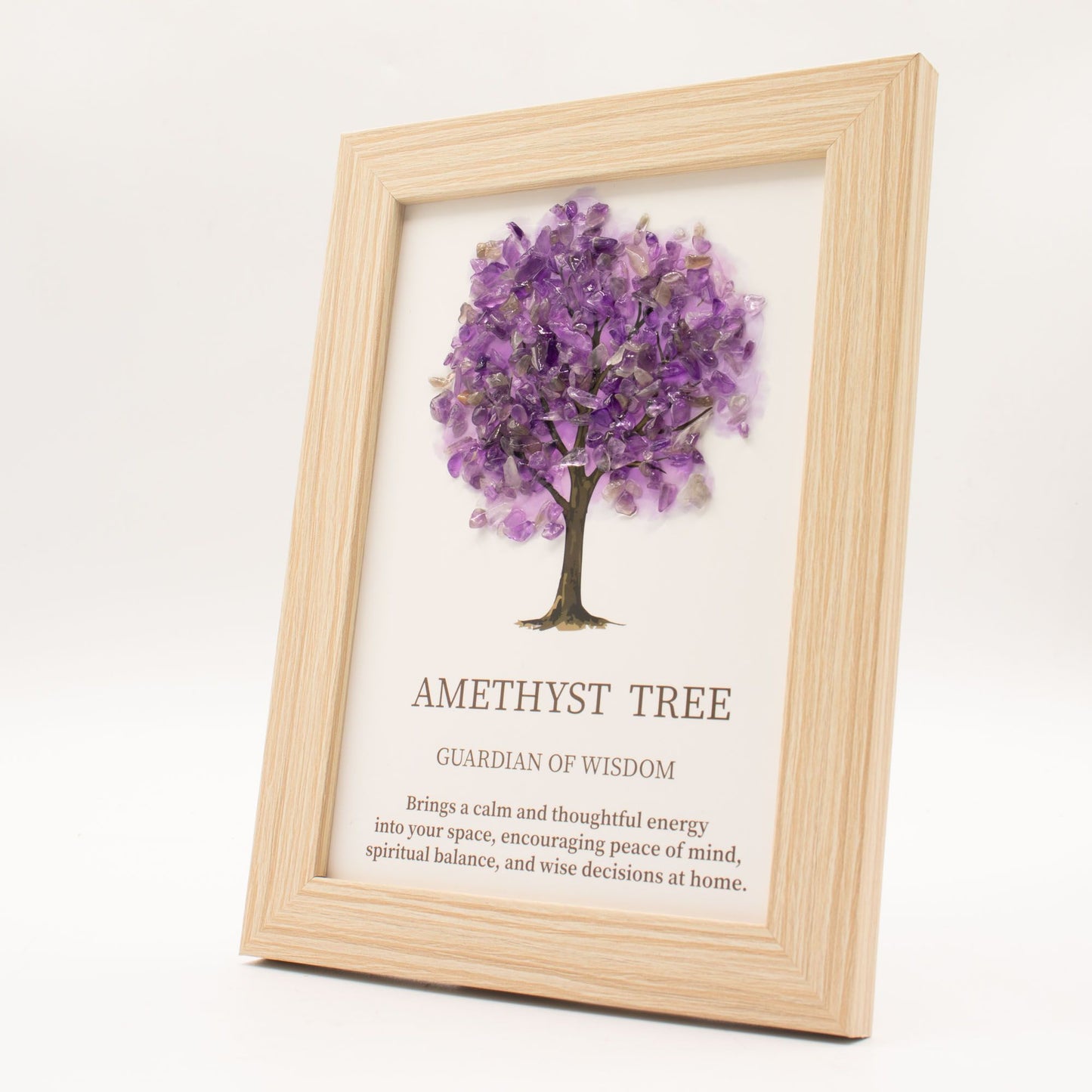 Amethyst Gemstone Tree of Life Picture | Crystal Wall Art | 20x14.7cm | Framed | New