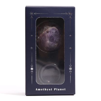 Amethyst Jupiter Planet Sphere 40mm | Solar Goldstone Stand | Spiritual Crystal Wisdom Gift
