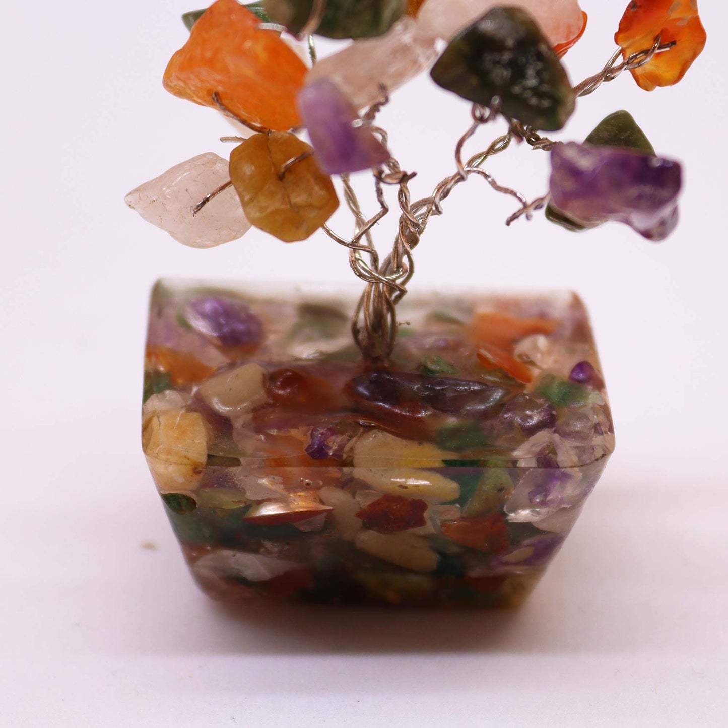 Mini Multi-Stone Gemstone Tree on Orgonite Base | 15 Stones | 3.5x2.5x4cm | New