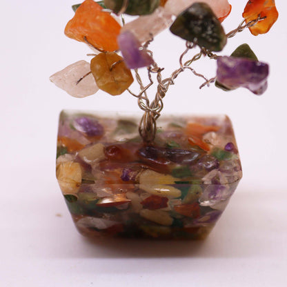 Mini Multi-Stone Gemstone Tree on Orgonite Base | 15 Stones | 3.5x2.5x4cm | New
