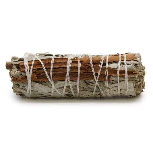White Sage & Cinnamon Smudge Stick 10cm | Christmas Gift | Warm Spice Blend