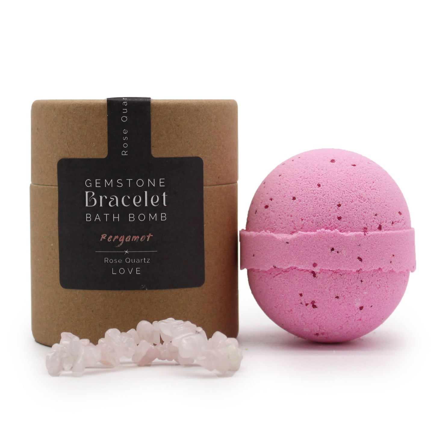Rose Quartz Gem Bracelet Bath Bomb | Bergamot | Handcrafted | Vegan | New