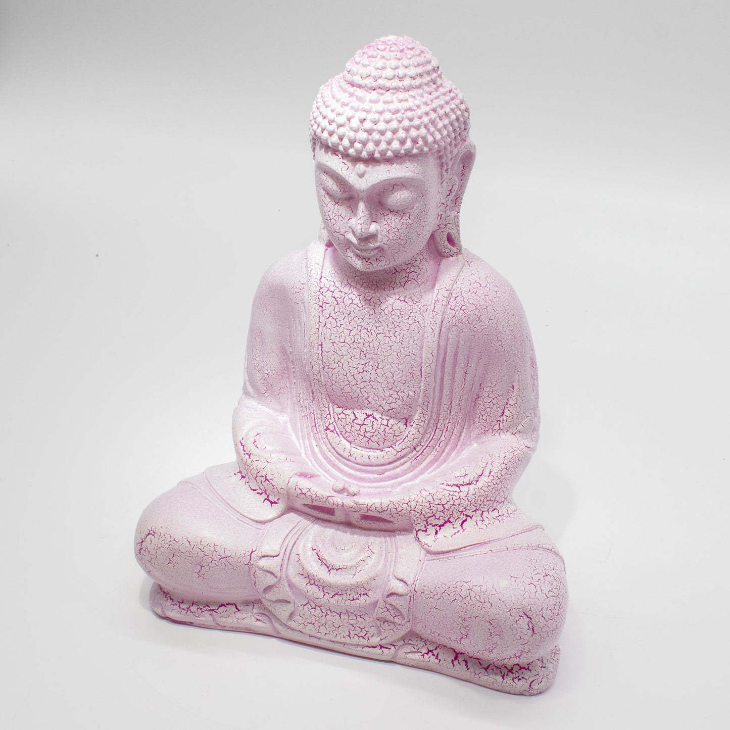 Meditation Buddha Lamp | Cherry Crackle Finish | Oval Stand | Handmade in Indonesia | New