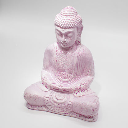 Meditation Buddha Lamp | Cherry Crackle Finish | Oval Stand | Handmade in Indonesia | New