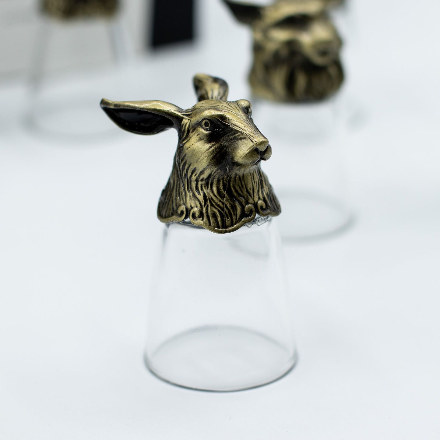 Bottom Up Shot Glass Gift Set of 12 | Forest & Mystical Creatures | 25ml | Antique Bronze | New