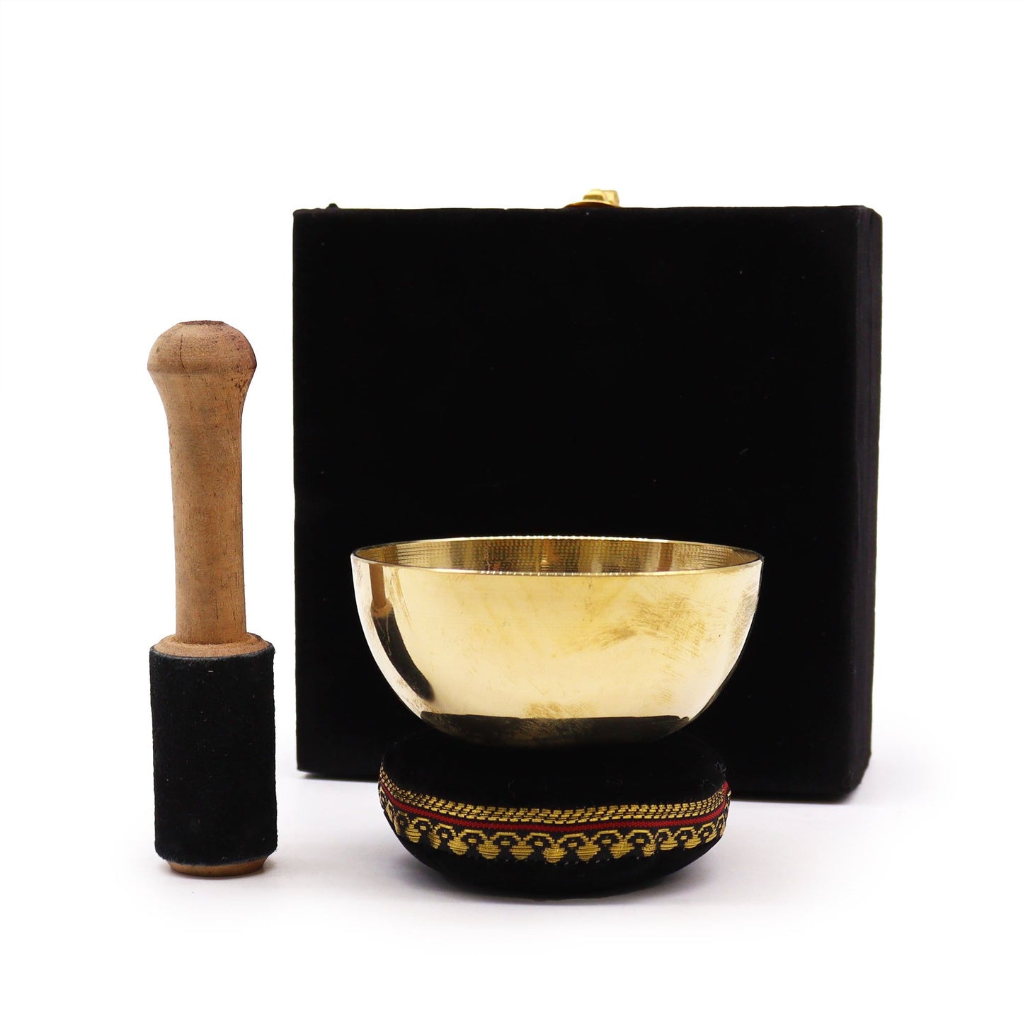 Brass Singing Bowl Gift Set | F4 Note | 9cm | Brass | Gift Box | New