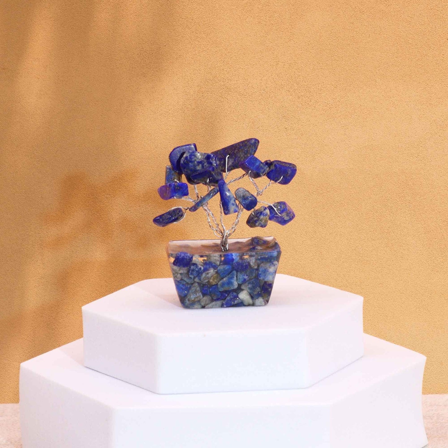 Mini Sodalite Gemstone Tree on Orgonite Base | 15 Stones | 3.5x2.5x4cm | New