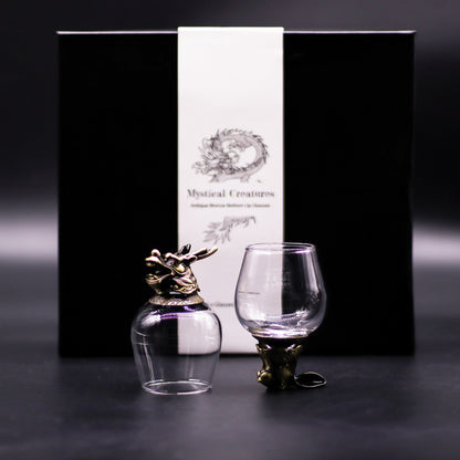 Mystical Creatures Glass Gift Set of 6 | 100ml | Antique Bronze | Novelty Barware | New