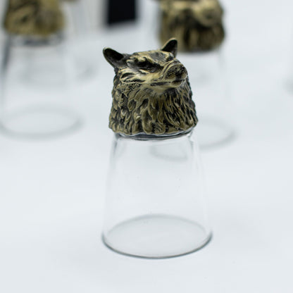 Bottom Up Shot Glass Gift Set of 12 | Forest & Mystical Creatures | 25ml | Antique Bronze | New