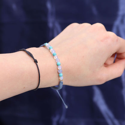 Pisces Birthday Zodiac Candle and Crystal Bracelet Gift Set | Soy Wax | Moonstone Aquamarine Turquoise
