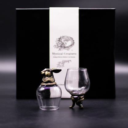Mystical Creatures Glass Gift Set of 6 | 100ml | Antique Bronze | Novelty Barware | New