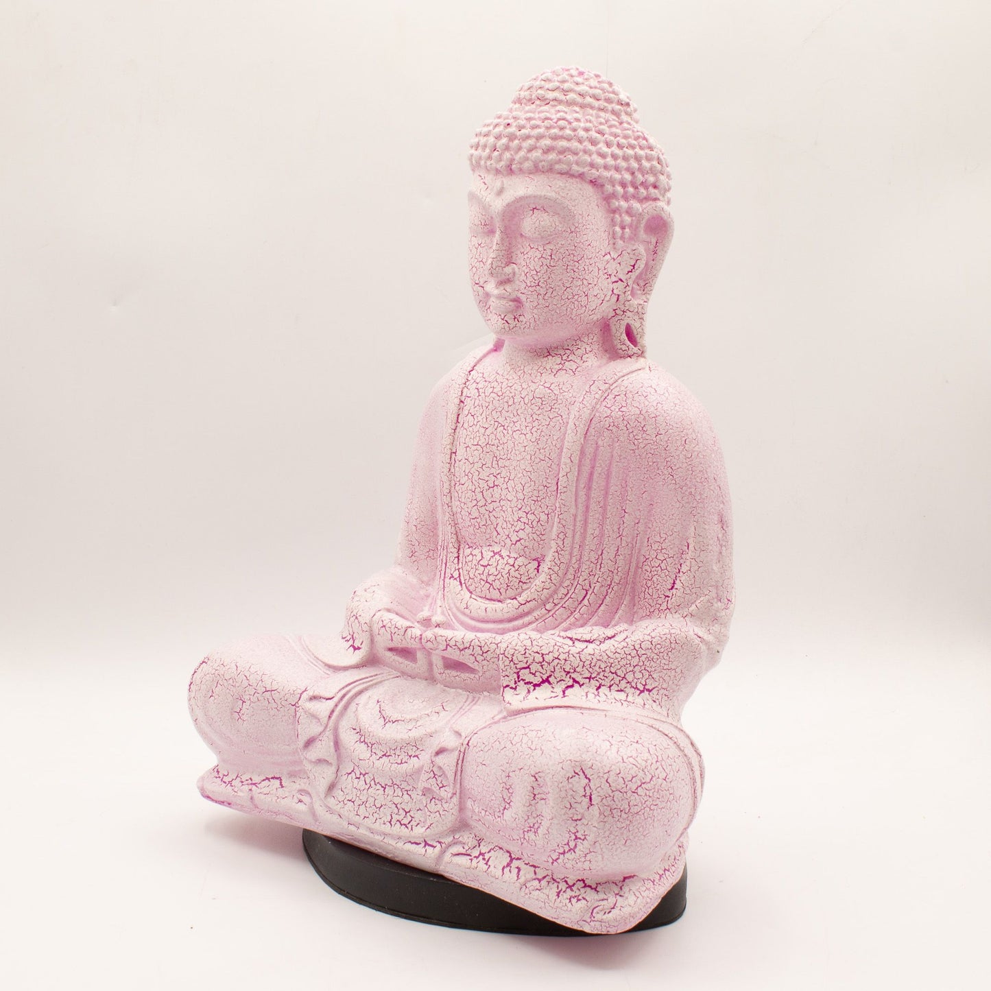 Meditation Buddha Lamp | Cherry Crackle Finish | Oval Stand | Handmade in Indonesia | New