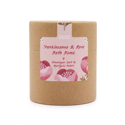 Blooming Pink Bliss Aromatherapy Bath Bomb Set | Frankincense and Rose | Eco Tube | Handmade UK | New