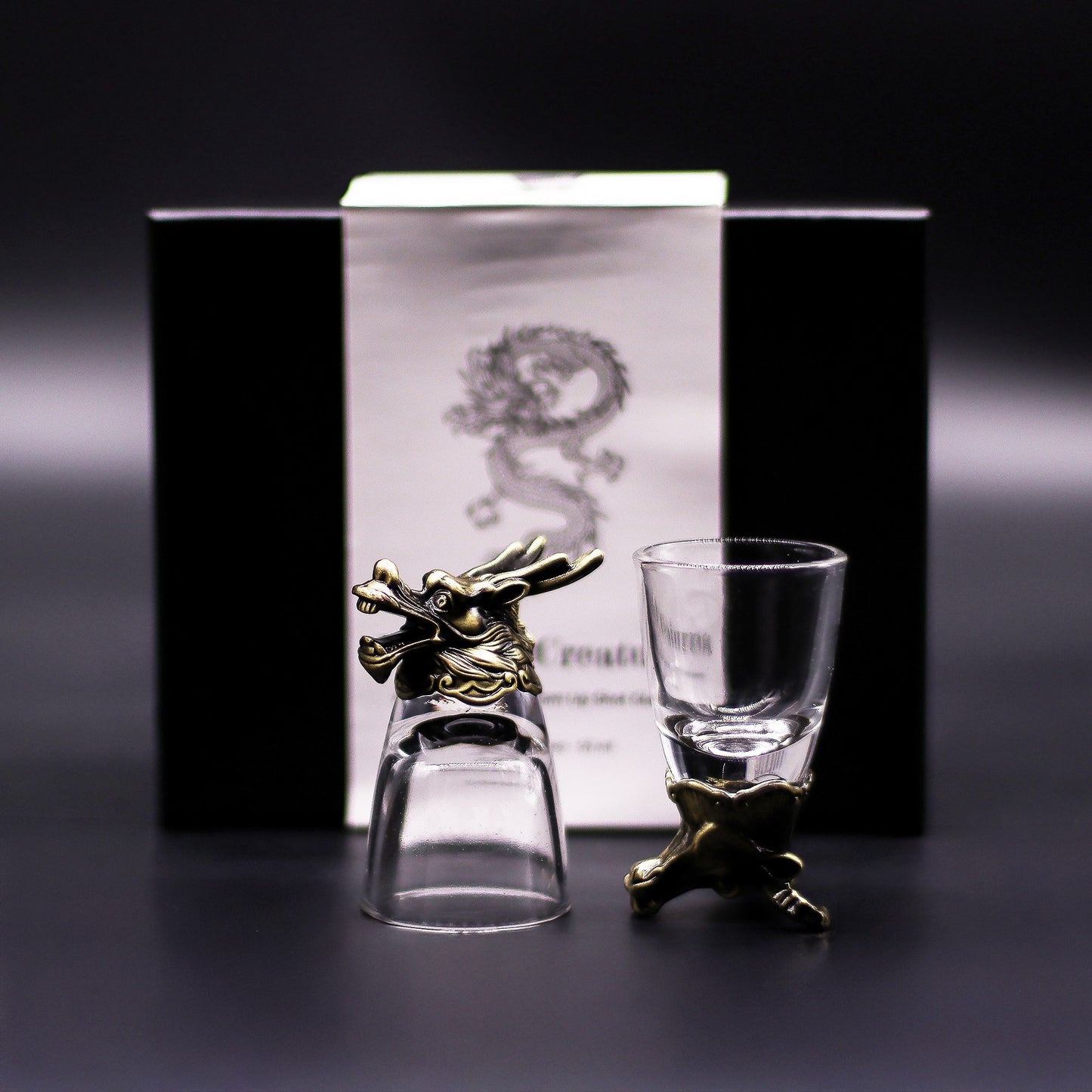 Mystical Creatures Shot Glass Gift Set of 6 | 50ml | Antique Bronze | Novelty Barware | New