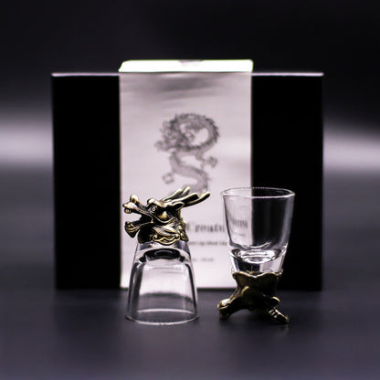 Mystical Creatures Shot Glass Gift Set of 6 | 50ml | Antique Bronze | Novelty Barware | New