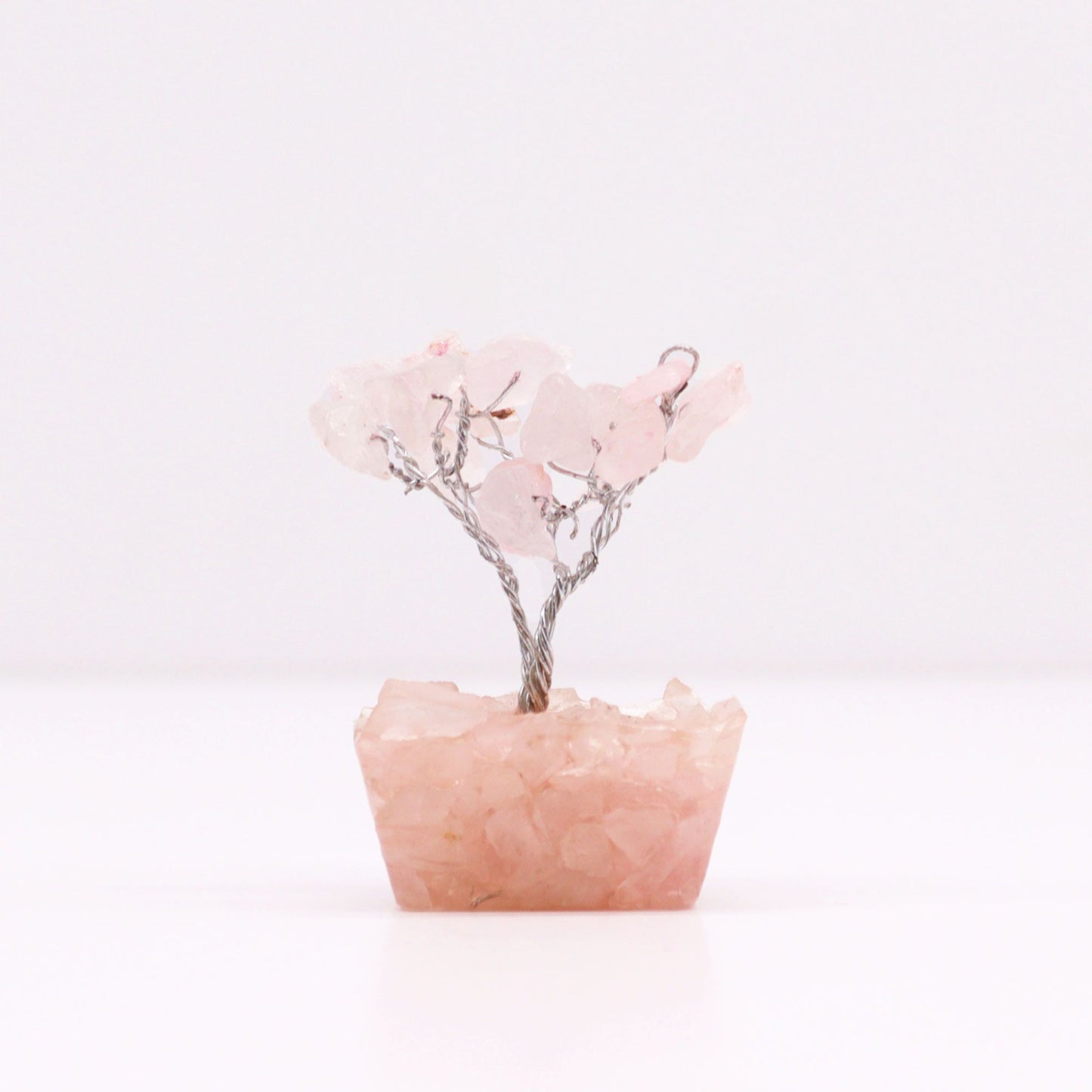 Mini Rose Quartz Gemstone Tree on Orgonite Base | 15 Stones | 3.5x2.5x4cm | New