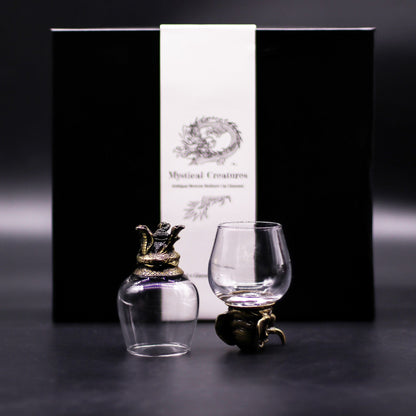 Mystical Creatures Glass Gift Set of 6 | 100ml | Antique Bronze | Novelty Barware | New