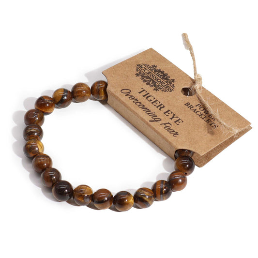 Tiger Eye Power Bracelet | 8mm Gemstone Beads | Stretch Fit | Unisex