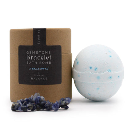 Sodalite Gem Bracelet Bath Bomb | Sandalwood | Handcrafted | Vegan | New