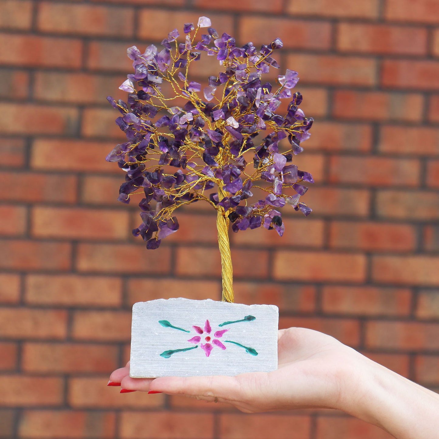 Amethyst Indian Wire Gemstone Tree | 320 Stones | 7x4x22.5cm | New