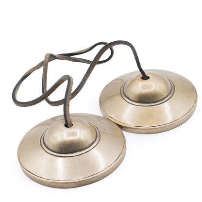 Premium Brass Tibetan Tingsha Bells | Traditional Plain | 7.5cm | 345g | New
