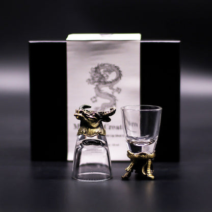 Mystical Creatures Shot Glass Gift Set of 6 | 50ml | Antique Bronze | Novelty Barware | New