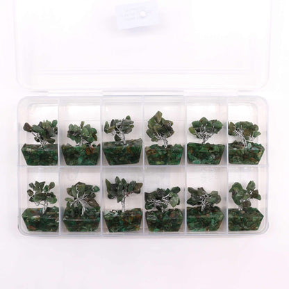 Mini Green Aventurine Gemstone Tree on Orgonite Base | 15 Stones | 3.5x2.5x4cm | New