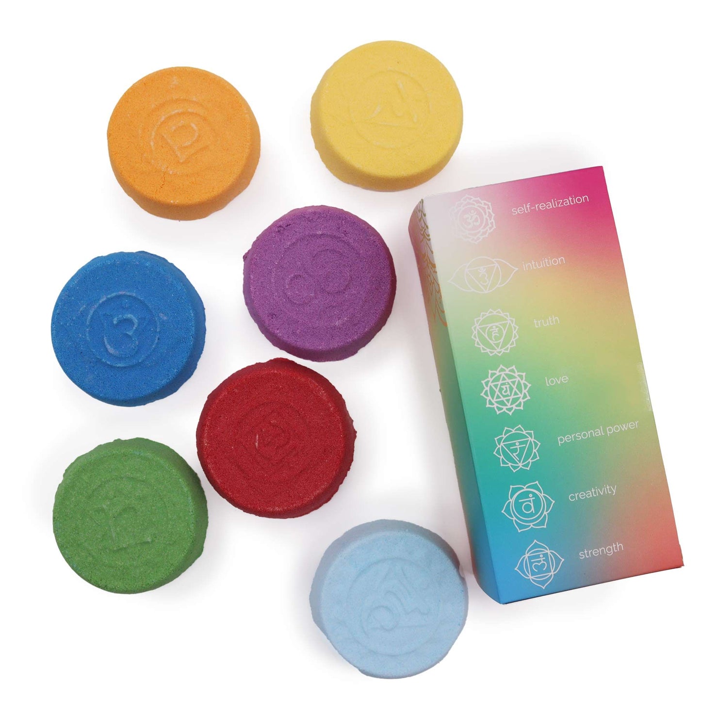 Chakra Bath Fizz Gift Box | 7 Chakra Bath Fizzers | Essential Oils | Handmade UK | New