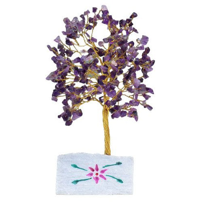 Amethyst Indian Wire Gemstone Tree | 320 Stones | 7x4x22.5cm | New