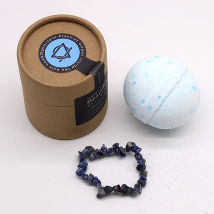 Sodalite Gem Bracelet Bath Bomb | Sandalwood | Handcrafted | Vegan | New