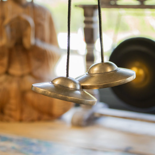 Premium Brass Tibetan Tingsha Bells | Traditional Plain | 7.5cm | 345g | New