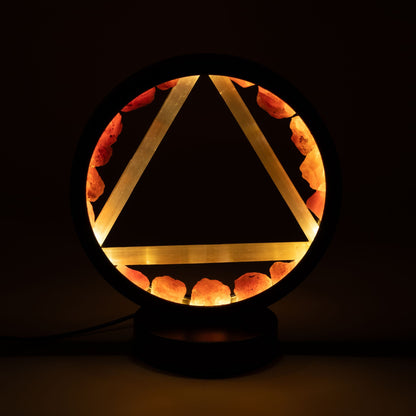 Fire Element gemstone halo lamp with carnelian and selenite, view 6