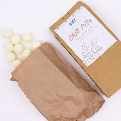 Chill Pills Bath Bomb Gift Pack | Vanilla Cup Cake | 350g | 30 Mini Bath Bombs | Handmade England | New