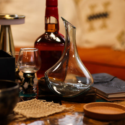 Molten Glass Mini Decanter on Driftwood | Handmade in Bali | 20cm | 20x14x10cm | New