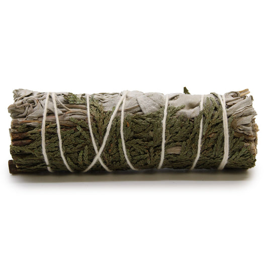 White Sage & Cedar Smudge Stick 10cm | Father's Day Gift | Woody Herbal Blend