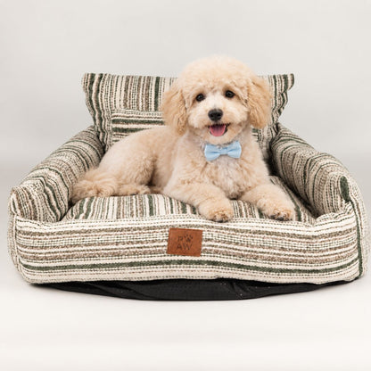 Medium Dog Sofa Bed in Brown Stripe
