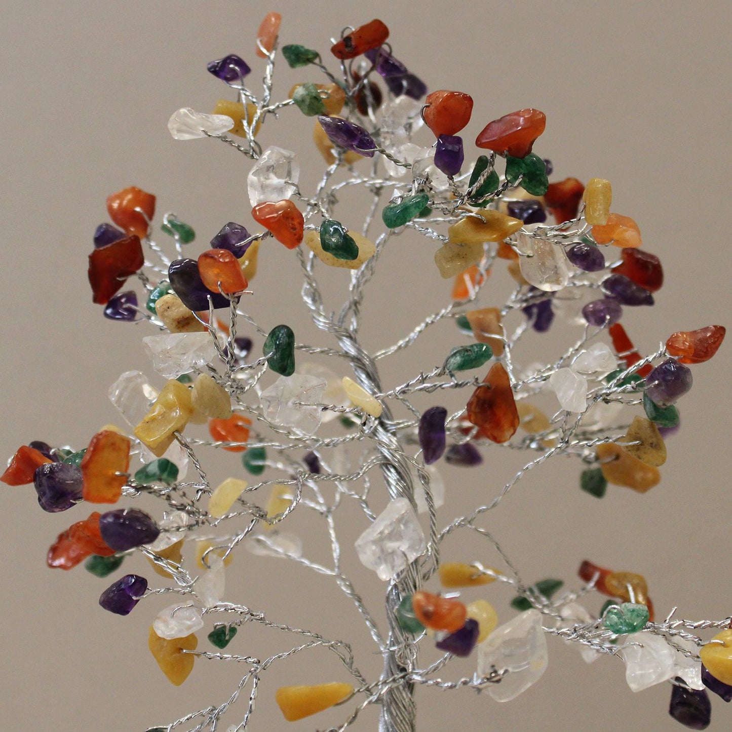 Multi-Stone Gemstone Tree with Orgonite Base | 160 Stones | 8x8x17cm | New