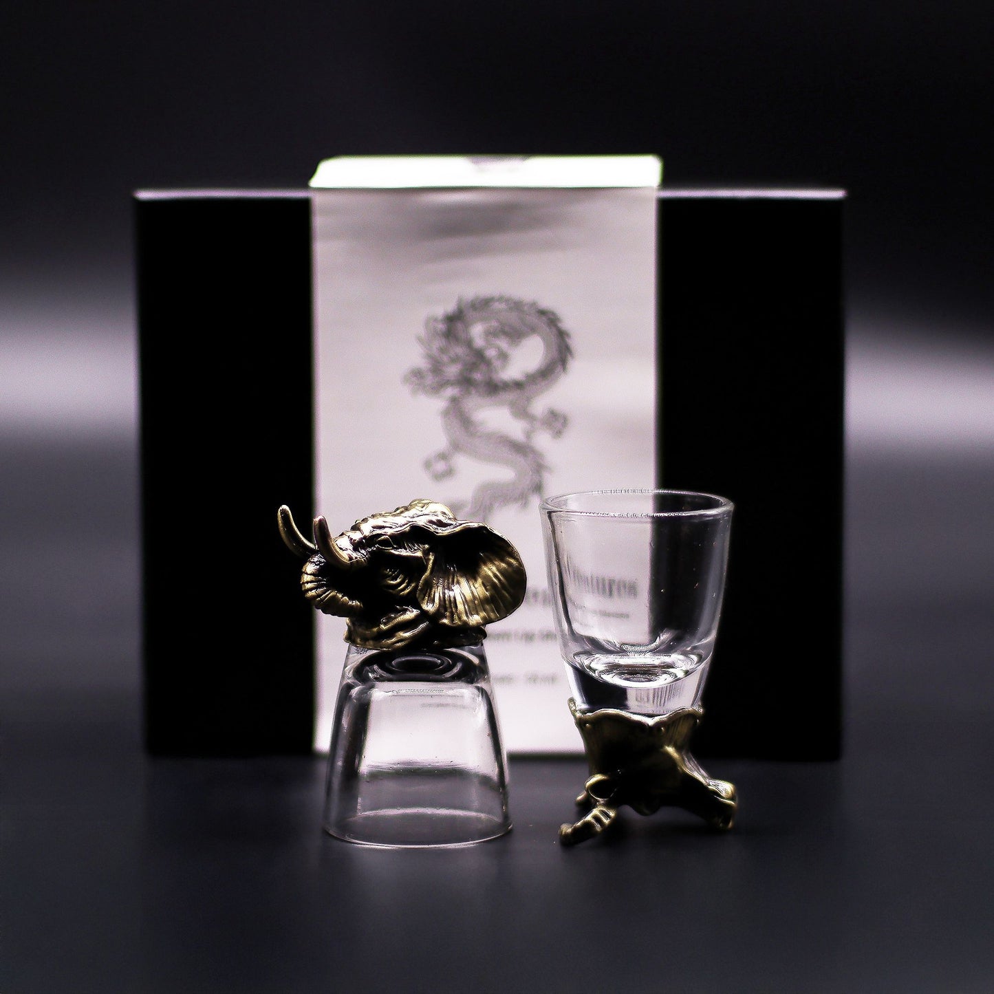 Mystical Creatures Shot Glass Gift Set of 6 | 50ml | Antique Bronze | Novelty Barware | New
