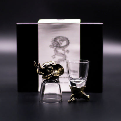 Mystical Creatures Shot Glass Gift Set of 6 | 50ml | Antique Bronze | Novelty Barware | New
