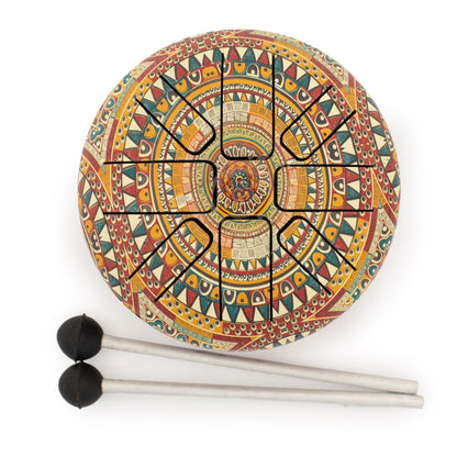 Multi Coloured Steel Tongue Drum | 8-Tone Hapi Drum | 13x9cm | Tempered Steel | New