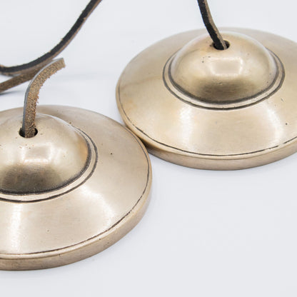 Premium Brass Tibetan Tingsha Bells | Traditional Plain | 7.5cm | 345g | New