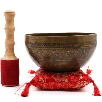 Golden Tara Singing Bowl Set | Special Edition | G#3 Note | 19cm | Brass | New