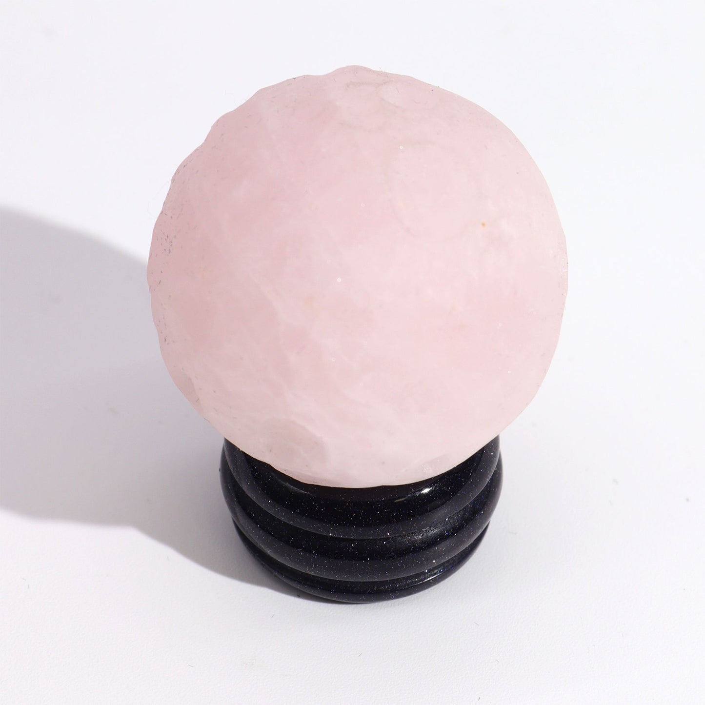 Rose Quartz Gemstone Planet on a Sola Goldstone Stand (VENUS)