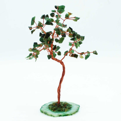 Green Aventurine Large Gemstone Tree on Green Agate Base | 100 Stones | 9x5x13cm | New