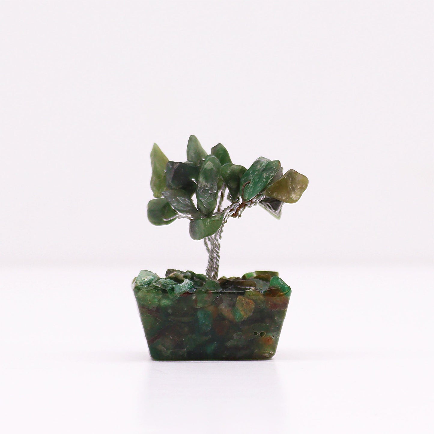 Mini Green Aventurine Gemstone Tree on Orgonite Base | 15 Stones | 3.5x2.5x4cm | New
