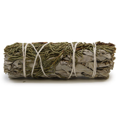 White Sage & Juniper Smudge Stick 10cm | Winter Solstice Gift | Crisp Evergreen Blend