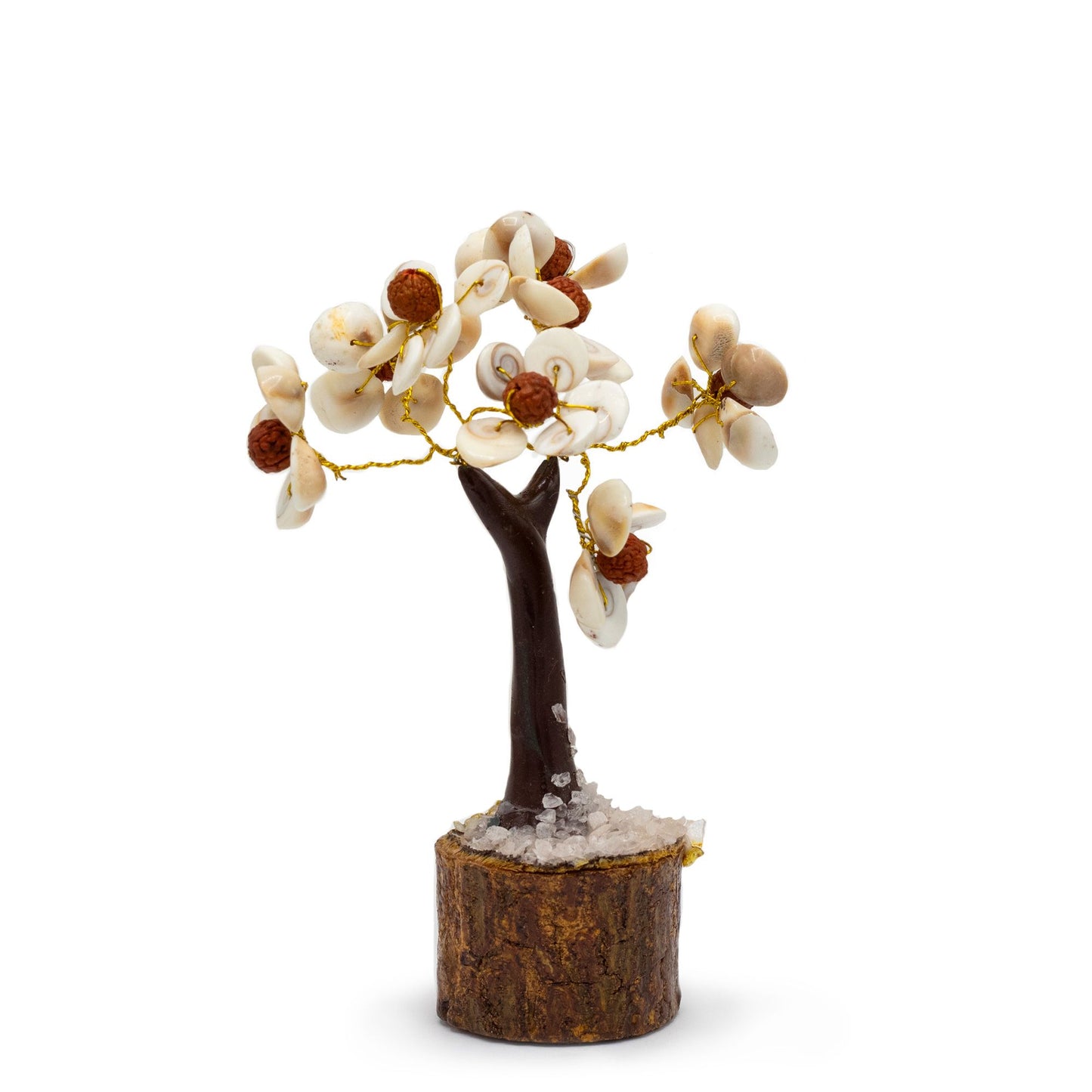 Gomati Chakra Circle Stone Tree with Rudraksha | Medium | 45 Stones | 14x10cm | New