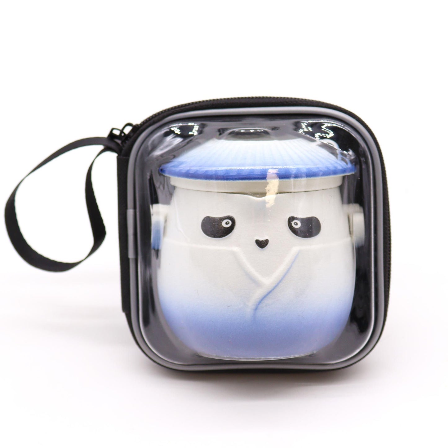 Sky Blue Ceramic Panda Teapot Set 4 Piece | 1 Pot and 3 Cups | Charming Tea Lover Gift Set