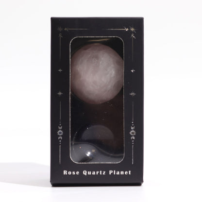 Rose Quartz Gemstone Planet on a Sola Goldstone Stand (VENUS)