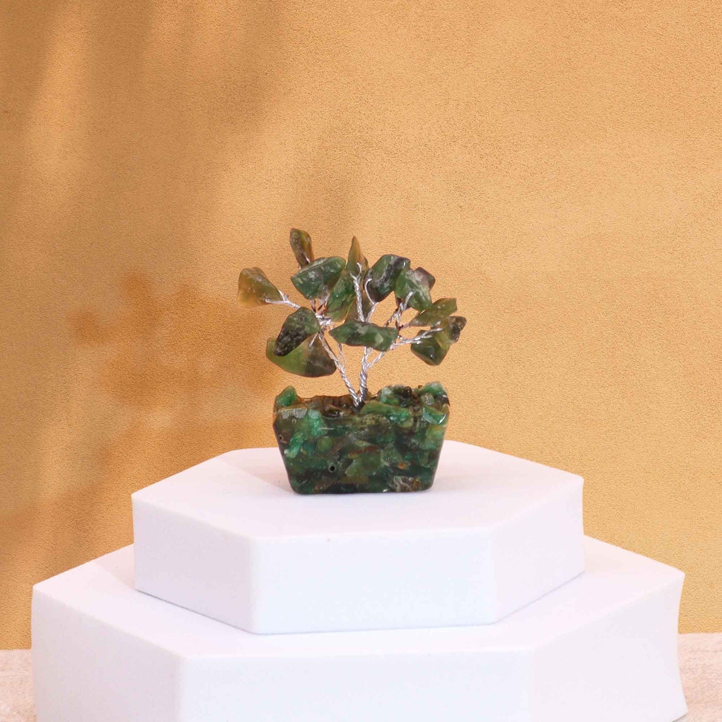 Mini Green Aventurine Gemstone Tree on Orgonite Base | 15 Stones | 3.5x2.5x4cm | New